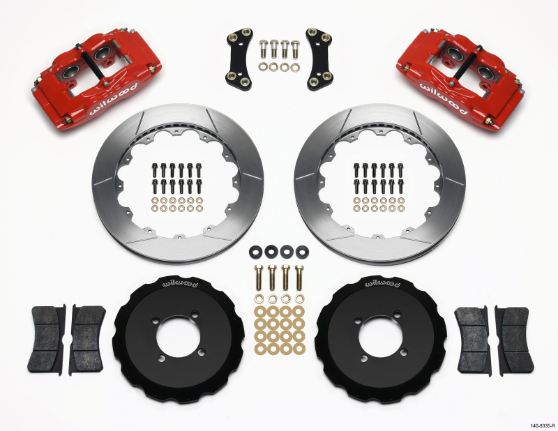 Scion xA Brake Kit - Front - Wilwood - FSLI4 Calipers + Oversized Rotors - Red - `03-`05 Scion xA Brake Kit - Front - Wilwood - FSLI4 Calipers + Oversized Rotors - Red - `03-`05