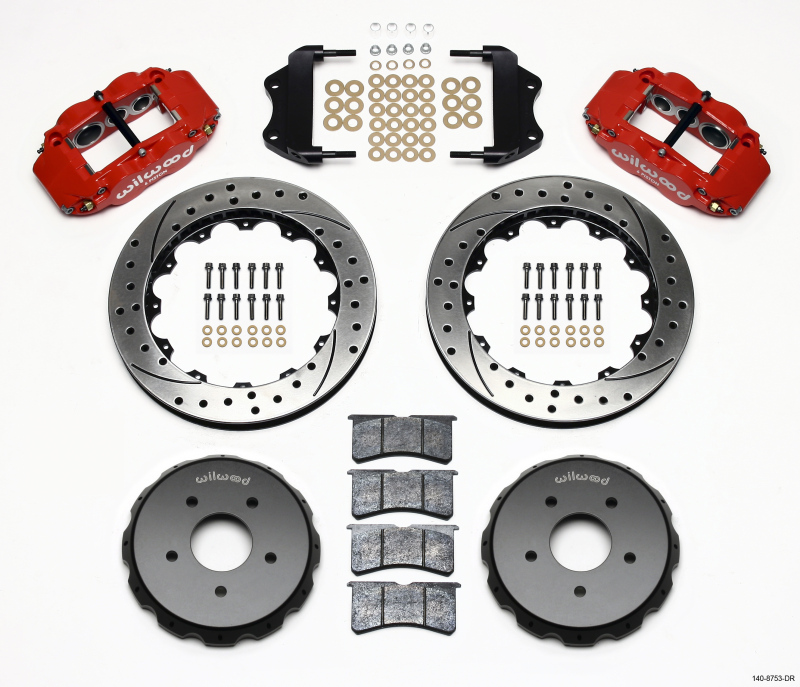 Pontiac GTO Brake Kit - Front - Wilwood - Superlite 6R + 13.06in Drilled Rotors - Red - `04-`06 Pontiac GTO Brake Kit - Front - Wilwood - Superlite 6R + 13.06in Drilled Rotors - Red - `04-`06