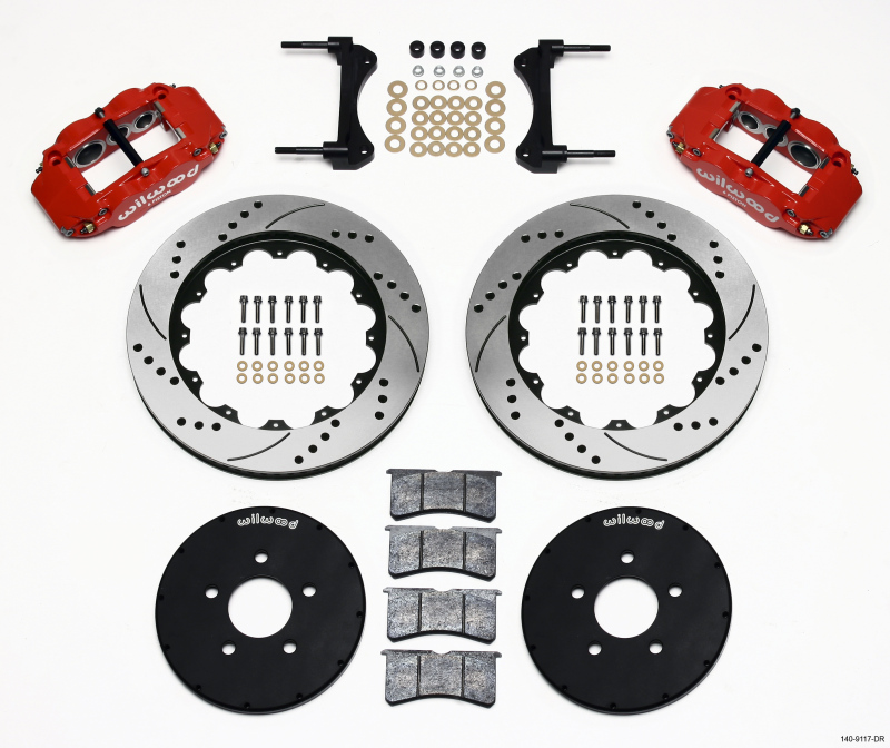 Ford Mustang Brake Kit - Front - Wilwood - Narrow Superlite 6R, Drilled - Red - `94-`04