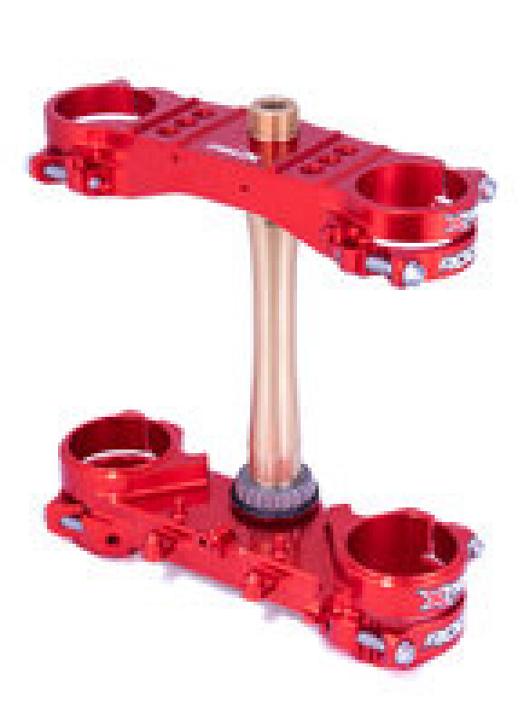Honda CRF 250 R Triple Clamp - Front - XTrig - ROCS Tech - 22 mm Offset - Red - `18-`21