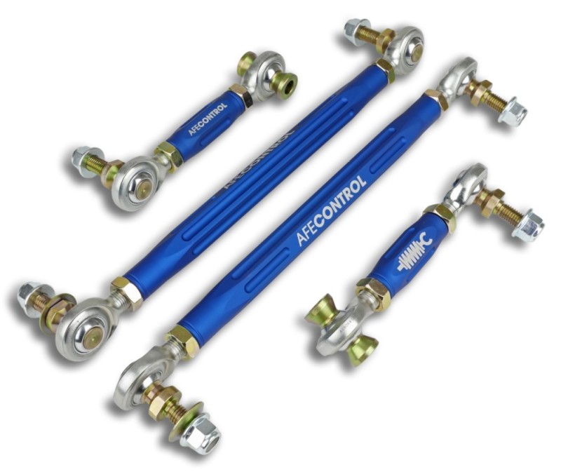 BMW M3 Sway Bar End Links - Front + Rear - aFe - Adjustable - Anodized Blue - `15-`20