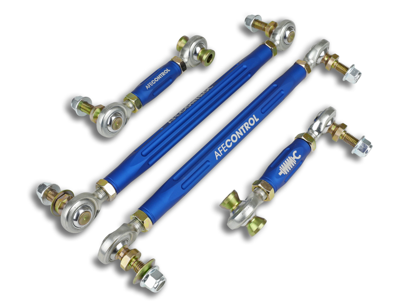 BMW M4 Sway Bar End Links - Front + Rear - aFe - Adjustable - Anodized Blue - `15-`20