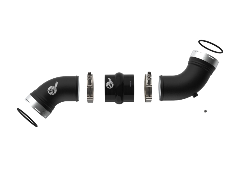Chevrolet Silverado 3500HD Intercooler Charge Pipe Kit - aFe - BladeRunner with Quick-Connect Adapters - Black - `06-`10