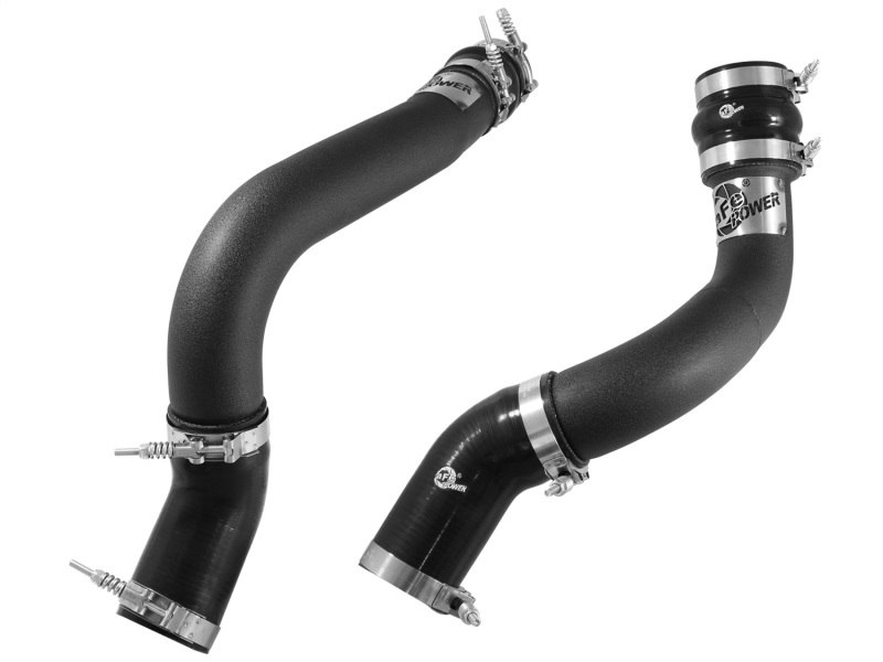 Dodge RAM Intercooler Tubes - aFe - Bladerunner 3 IN Aluminum Hot and Cold Charge Pipe Kit - Black - `13-`18