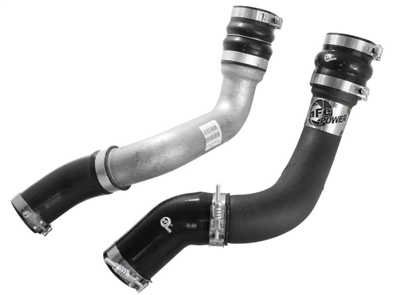 Dodge RAM Intercooler Tubes - aFe - Bladerunner 3 IN Aluminum Hot and Cold Charge Pipe Kit - Black - `13-`18