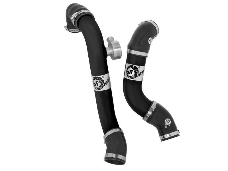 Ford Mustang Intercooler Tubes - Hot/Cold Side - aFe - BladeRunner Aluminum Hot and Cold Charge Pipe Kit - Black - `15-`23
