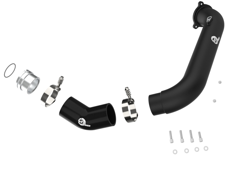 Toyota GR Supra Intercooler Charge Pipe - aFe - BladeRunner 2-3/4 IN Aluminum - Black - `21-`24