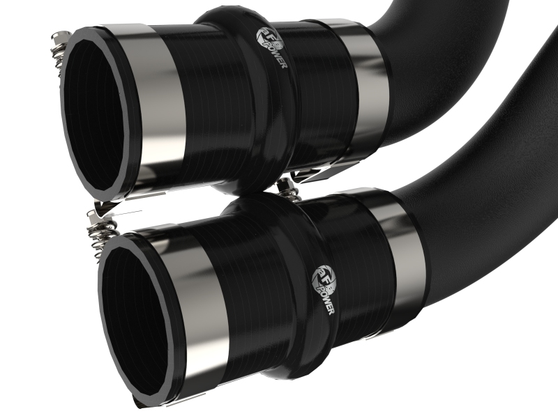 Ford F-150 Intercooler Charge Pipe Kit - aFe - 3 IN Aluminum Hot and Cold - Black - `21-`25