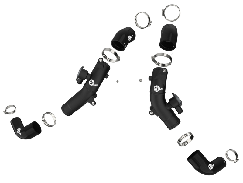 Toyota Tundra Intercooler Pipe - aFe - BladeRunner 2.5in Aluminum Hot Charge - Black - `22-`25