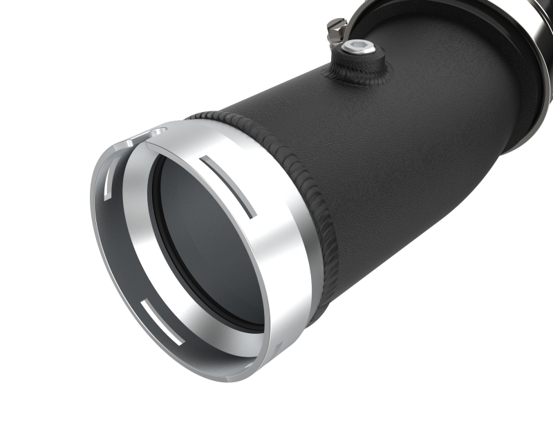 Toyota Tacoma Intercooler Charge Pipe - aFe - BladeRunner 2.5in Aluminum Hot Charge Pipe - Wrinkle Black - `24-`25