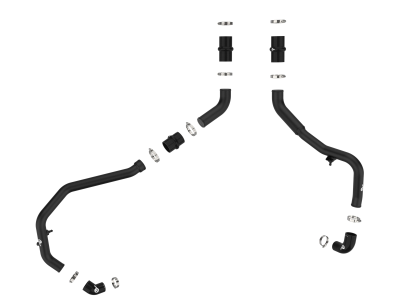 Ford F-150 Intercooler Charge Pipes - aFe - BladeRunner 2in to 2-1/2in Aluminum - Black - `24-`26