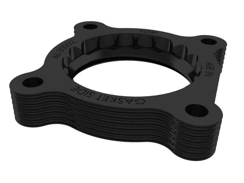 Subaru Outback Throttle Body Spacer - aFe - Silver Bullet Serrated/Helix Design - Black Anodized - `15-`19
