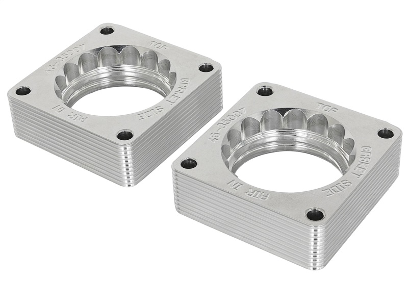 Infiniti G37 Throttle Body Spacer - aFe - Silver Bullet, Serrated/Helix Design - `08-`13