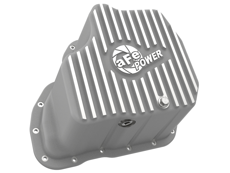 GMC Sierra HD Engine Oil Pan - aFe - Street Series with Machined Fins - Raw - `01-`10