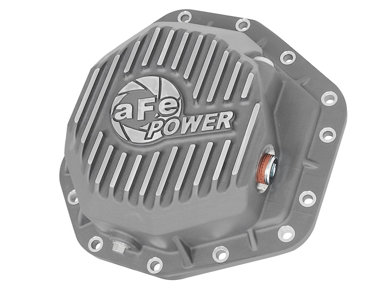 Ford Diesel Trucks Rear Differential Cover - aFe - Street Series with Machined Fins - Raw - `17-`23