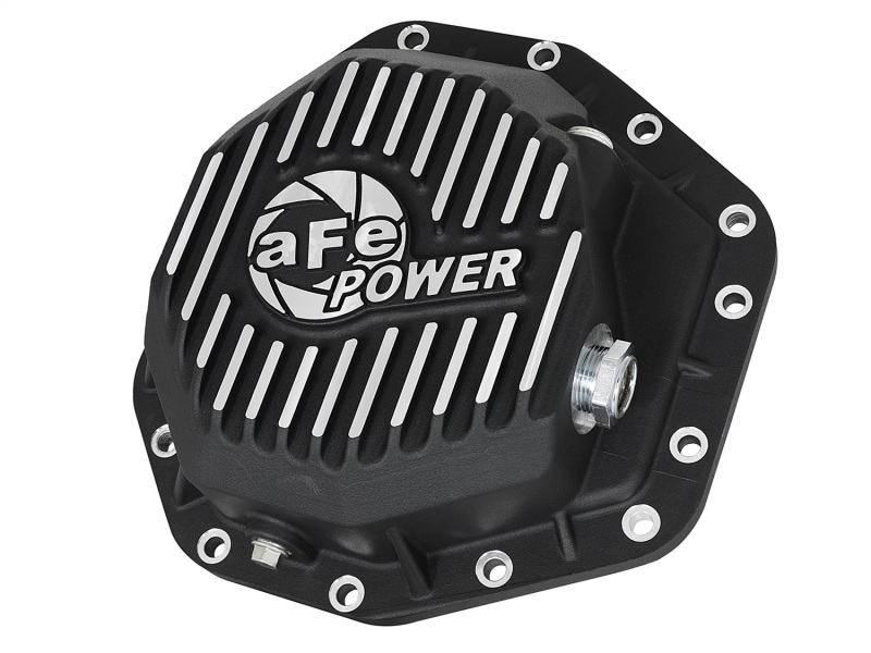 Ford Diesel Trucks Diff Cover - Rear - aFe - Pro Series w/ Machined Fins - Black - `17-`23