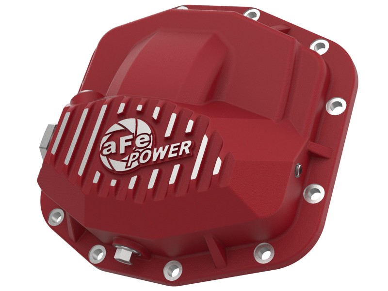 Jeep Wrangler JL Differential Cover - Front - aFe - Pro Series w/Machined Fins - Red - `18-`23