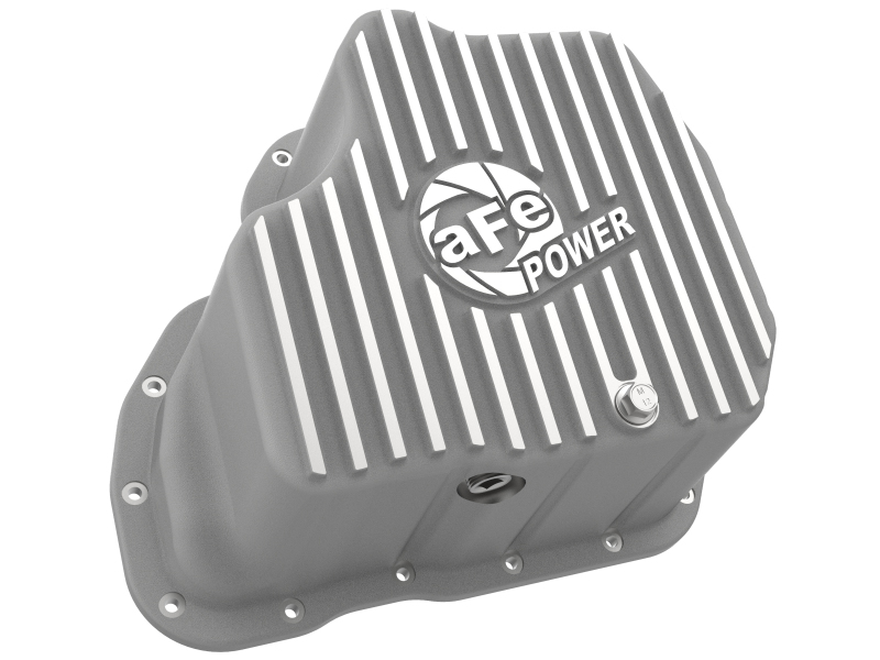 GMC Diesel Truck Engine Oil Pan - aFe - Street Series w/ Machined Fins - Raw - `01-`10