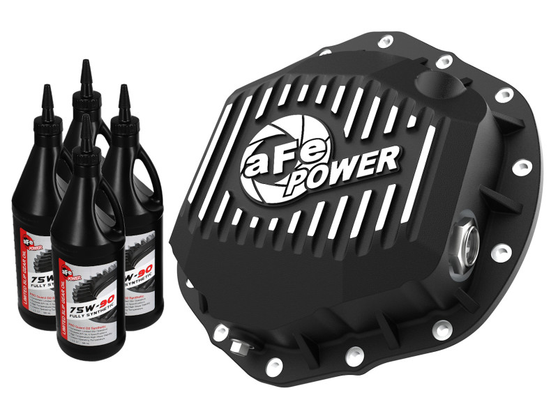 Dodge Ram 3500 Differential Cover - Rear - aFe - Pro Series - Black w/ Machined Fins - `19-`23