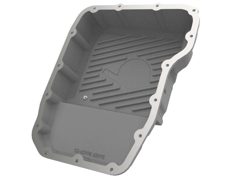 Dodge Diesel Trucks Transmission Pan - aFe - Raw w/ Machined Fins - Raw - `13-`19