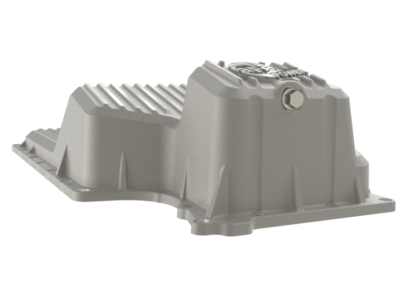 GMC Sierra Engine Oil Pan - aFe - Street Series, Raw with Machined Fins - Black - `20-`25