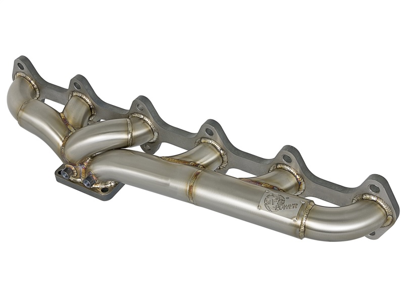 Dodge Diesel Trucks Performance Exhaust - aFe - Twisted Steel 304 Stainless Steel Header w/ T4 Turbo Manifold - `03-`07