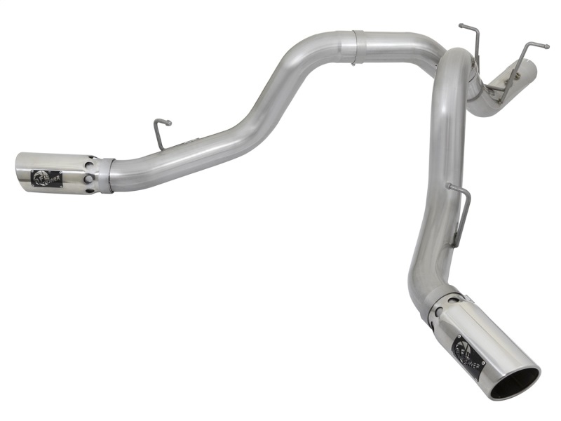 GMC Duramax Performance Exhaust - Rear - aFe - DPF Back, ATLAS, Dual Rear Side Exit - Polished - `17-`19
