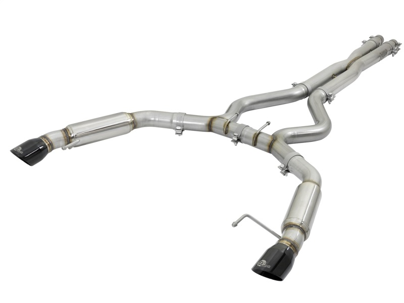 Ford Mustang Performance Exhaust - aFe - MACH Force-Xp 304 Stainless Steel Cat-Back w/ Muffler and X-Pipe - Black - `15-`17