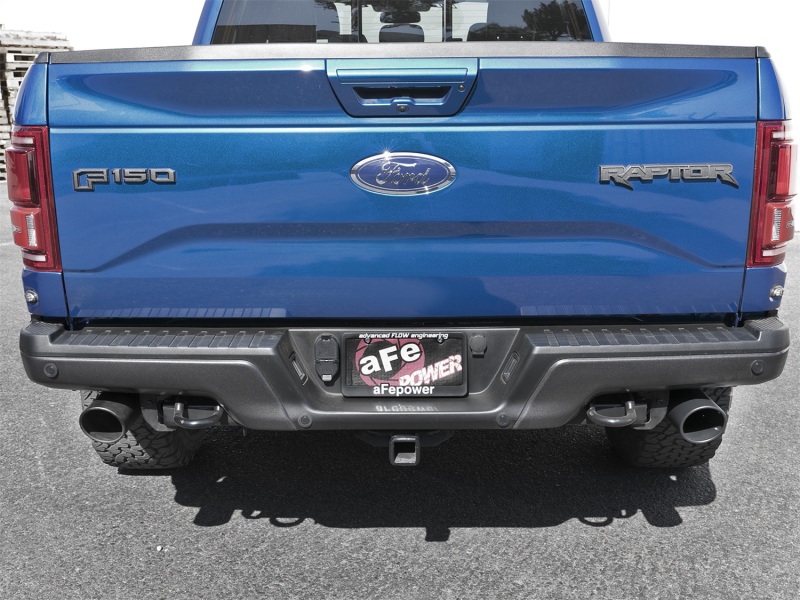 Ford F-150 Raptor Performance Exhaust - Dual Rear Exit - aFe - MACH Force-Xp Cat Back - Black - `17-`18