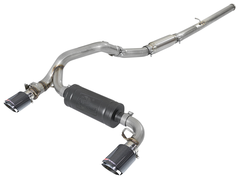 Ford Focus RS Performance Exhaust - aFe - Cat Back, Carbon Fiber Tips - `16-`18