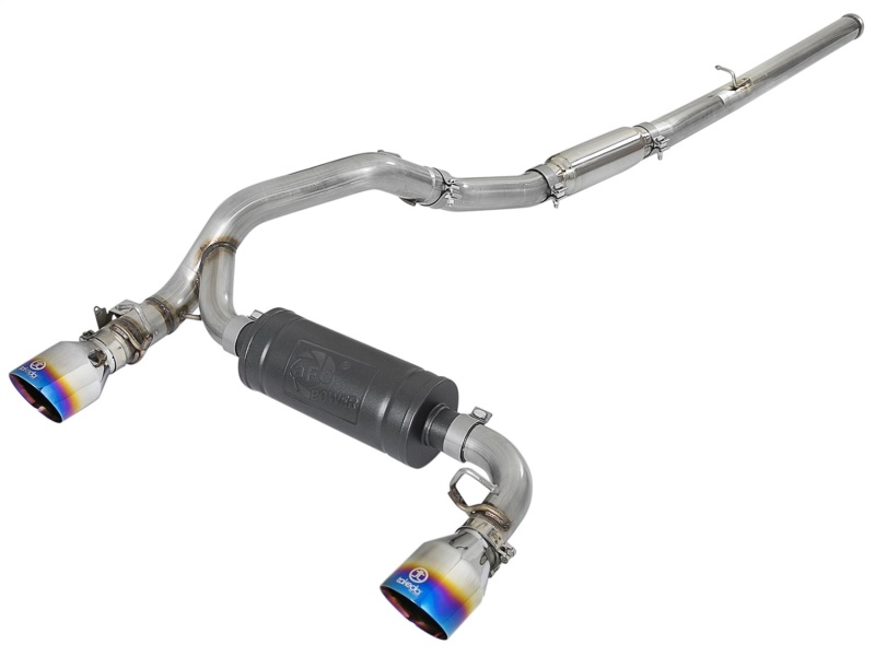 Ford Focus RS Performance Exhaust - aFe - Takeda 3in 304 SS Cat-Back - Blue Flame Tip - `16-`18