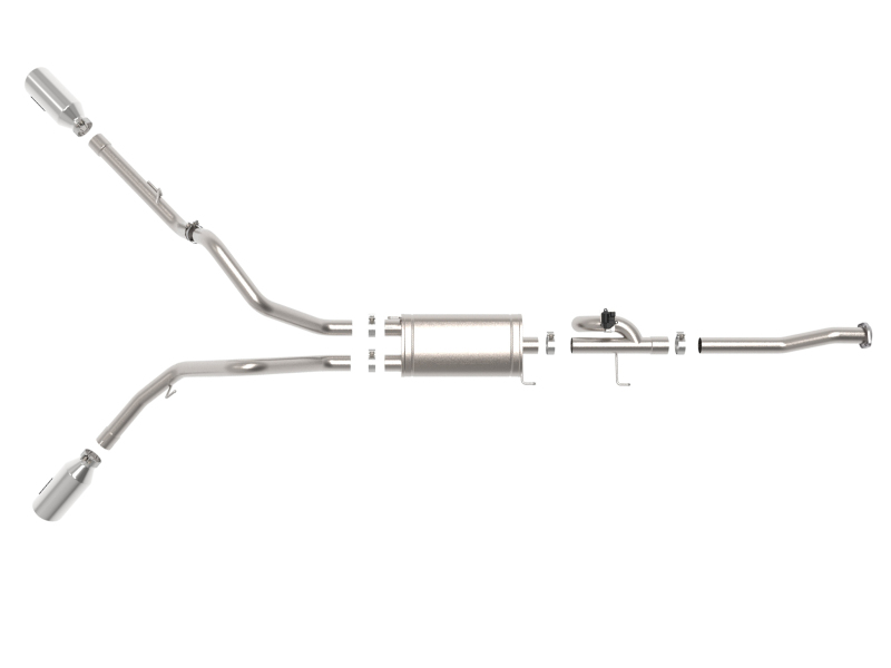 Ford F-150 Performance Exhaust - aFe - Cat Back, Gemini XV, 3in 304 Stainless Steel, Dual 4-1/2