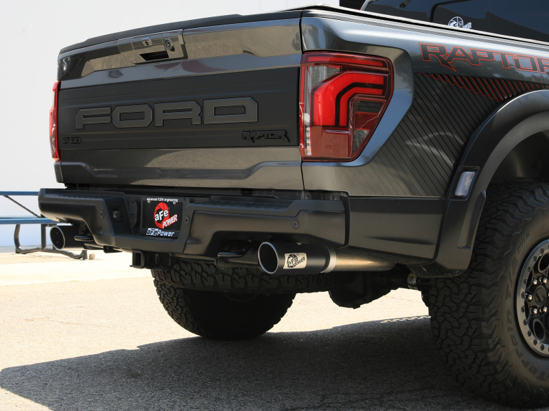 Ford F-150 Raptor Performance Exhaust - aFe - Vulcan Series 3 IN to 3-1/2 IN Stainless Steel Cat-Back - Black - `21-`25