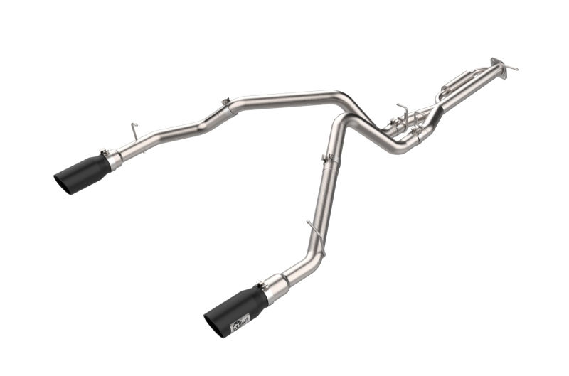 Ford F-150 Raptor Performance Exhaust - aFe - Vulcan Series 3 IN to 3-1/2 IN Stainless Steel Cat-Back - Black - `21-`25 Ford F-150 Raptor Performance Exhaust - aFe - Vulcan Series 3 IN to 3-1/2 IN Stainless Steel Cat-Back - Black - `21-`25