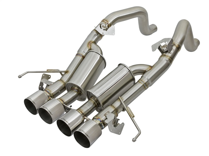 Chevrolet Corvette Performance Exhaust - Rear - aFe - MACHForce XP Axle Back 304SS w/ Carbon Fiber Tips - Polished - `14-`19