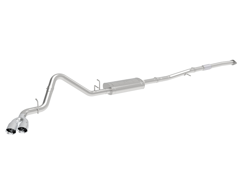 GMC Sierra 1500 Performance Exhaust - Rear Side-Exit - aFe - Vulcan Series 3 IN 304 Stainless Steel Cat-Back w/ Polished Tips - `19-`25