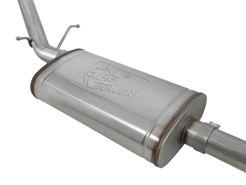 GMC Sierra 1500 Performance Exhaust - Rear Side-Exit - aFe - Vulcan Series 3 IN 304 Stainless Steel Cat-Back w/ Polished Tips - `19-`25