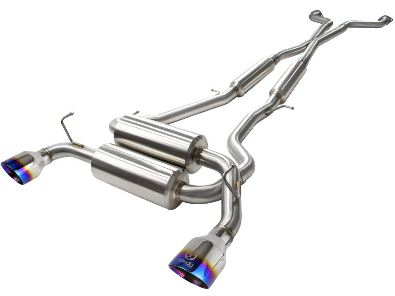 Infiniti Q60 Performance Exhaust - aFe - Takeda 2-1/2in 304SS Cat-Back with Blue Flame Tips - Blue - `14-`15