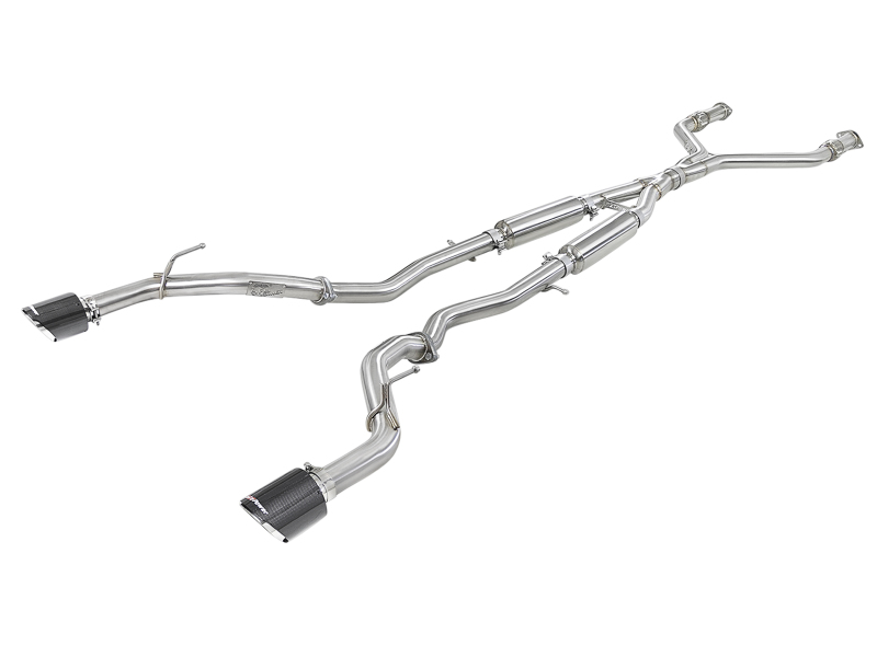 Infiniti Q50 Performance Exhaust - aFe - Takeda 2.5in 304 SS Cat-Back - Carbon Fiber - `16-`18