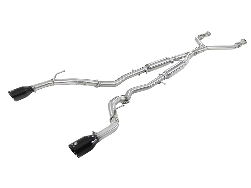 Infiniti Q60 Performance Exhaust - aFe - Takeda 2.5in 304 SS Cat-Back Exhaust w/ Black Tips - Black - `17-`19