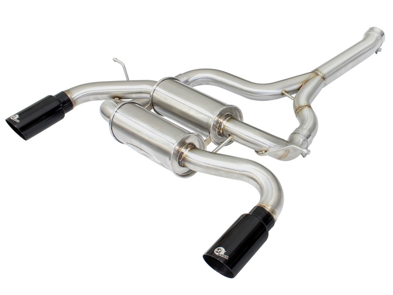 BMW 335i Performance Exhaust - Rear - aFe - Axle-Back, MACH Force-Xp, Black Tip, 2.5 IN 304 Stainless Steel - Black - `12-`15