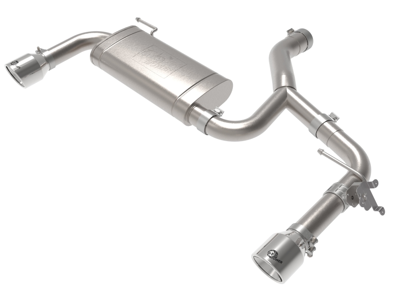 BMW X1 Performance Exhaust - Rear - aFe - MACH Force-Xp Axle-Back, 3 to 2-1/2 in 304 Stainless Steel, Dual 4 in Polished Tips, Factory-Style Valve (uses factory motor) - Polished - `15-`22