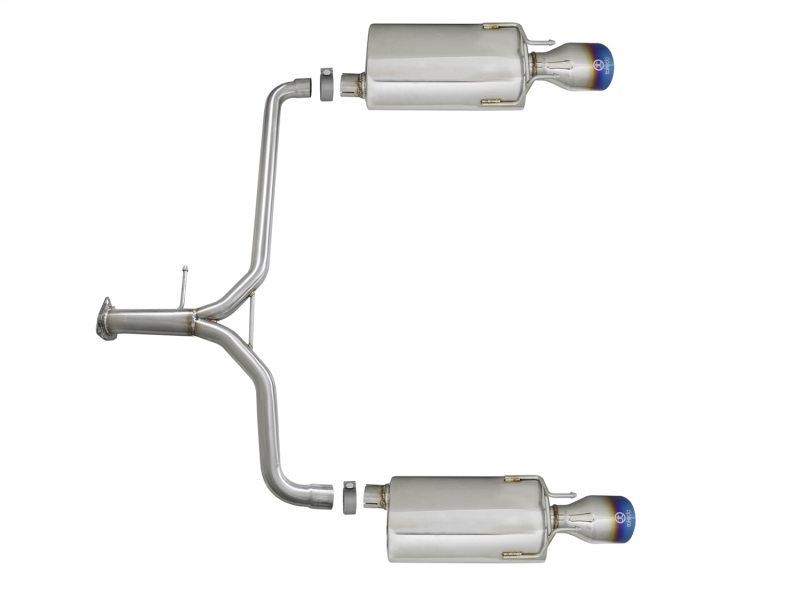 Honda Accord Sport Sedan Performance Exhaust - aFe - Axle Back, 2.25-1.75in 304 SS, Dual Oval Blue Flame Tips - Blue - `13-`17