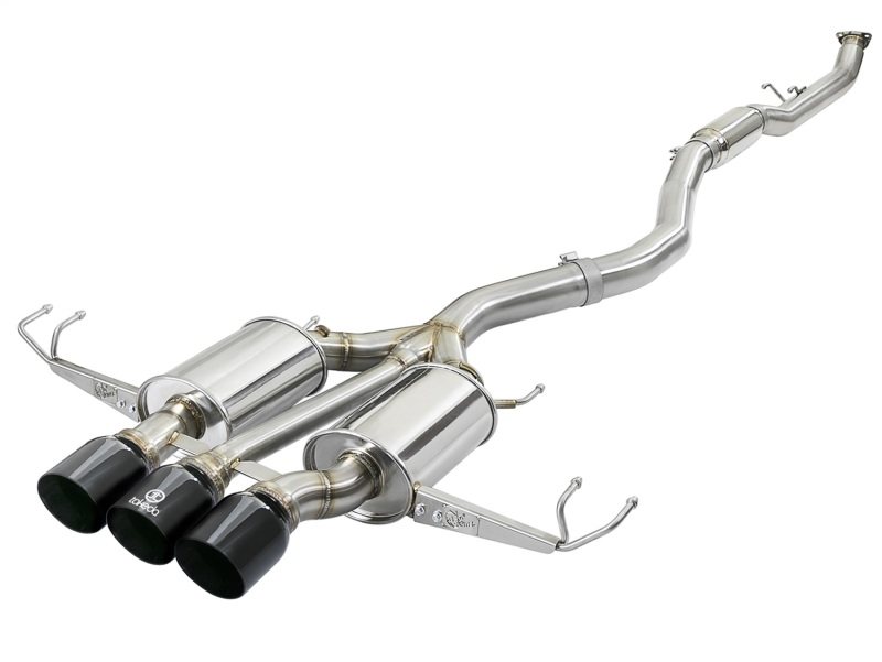 Honda Civic Type R Performance Exhaust - aFe - Takeda 3in 304 SS Cat-Back w/ Tri-Black Tips - Black - `17-`21 Honda Civic Type R Performance Exhaust - aFe - Takeda 3in 304 SS Cat-Back w/ Tri-Black Tips - Black - `17-`21