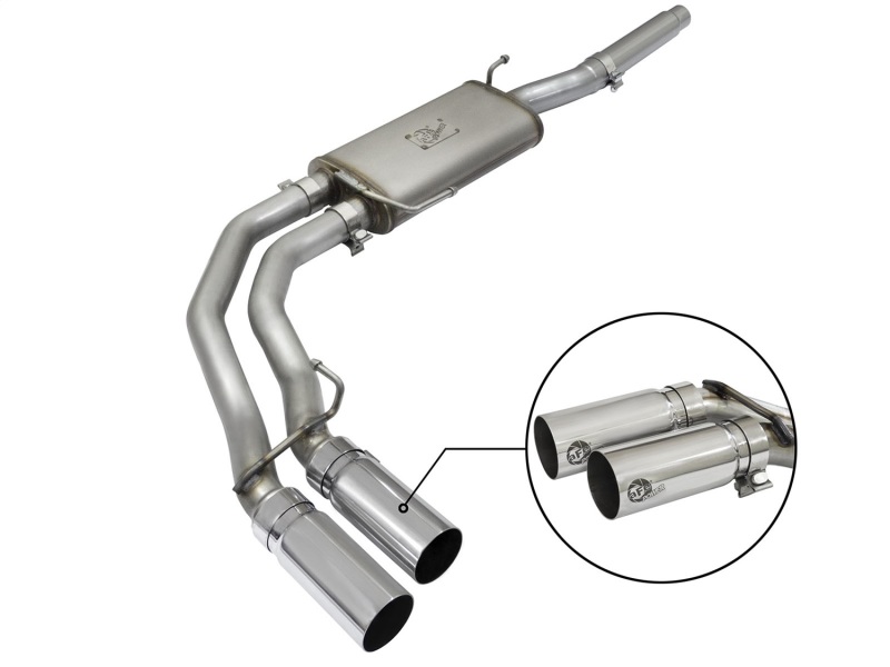 Ford F-150 Performance Exhaust - Dual Center Exit - aFe - Rebel Series Cat-Back w/ Polished Tips - `04-`08 Ford F-150 Performance Exhaust - Dual Center Exit - aFe - Rebel Series Cat-Back w/ Polished Tips - `04-`08