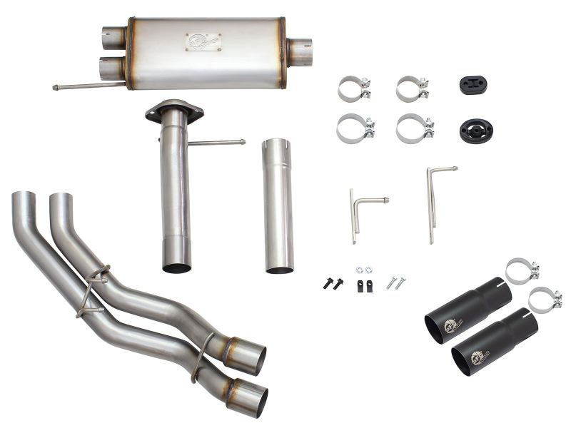 Ford F-150 Performance Exhaust - Dual Center Exit - aFe - Rebel Series Cat Back - Black - `09-`14