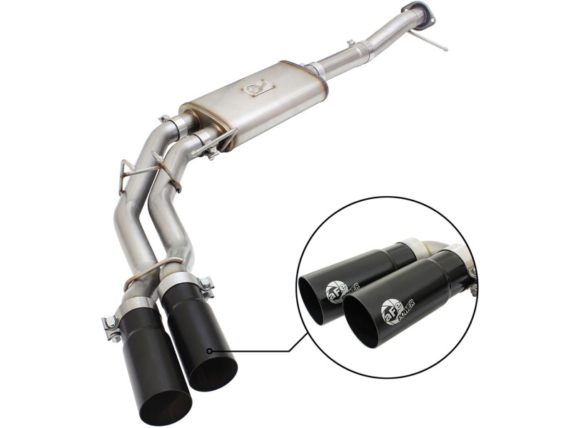 Ford F-150 Performance Exhaust - Dual Center Exit - aFe - Rebel Series Cat Back - Black - `09-`14 Ford F-150 Performance Exhaust - Dual Center Exit - aFe - Rebel Series Cat Back - Black - `09-`14