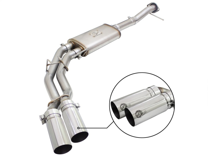 Ford F-150 Performance Exhaust - Dual Center Exit - aFe - Rebel Series Cat Back - Polished - `09-`14 Ford F-150 Performance Exhaust - Dual Center Exit - aFe - Rebel Series Cat Back - Polished - `09-`14