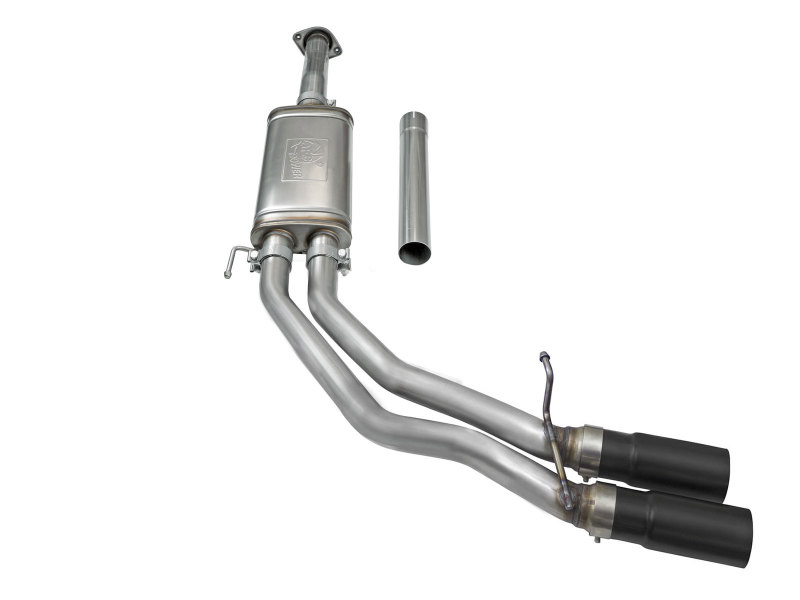 Ford F-150 Performance Exhaust - Dual Center Exit - aFe - Rebel Series Cat Back - Black - `15-`20