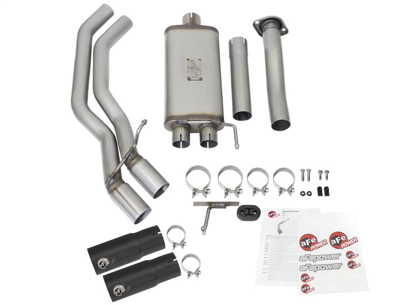 Ford F-150 Performance Exhaust - Dual Center Exit - aFe - Rebel Series Cat Back - Black - `15-`20